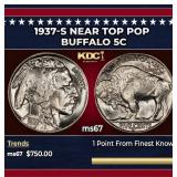 1937-s Buffalo Nickel Near Top Pop 5c ms67 SEGS