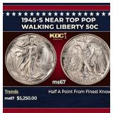 1945-s Walking Liberty Half Dollar Near Top Pop 50