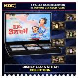 6 PC. Disney Lilo & Stitch Gold Plated Art Bar Col
