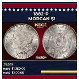 1882-p Morgan Dollar $1 Grades ms65+