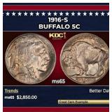 1916-s Buffalo Nickel 5c ms65 SEGS