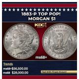 1883-p Morgan Dollar TOP POP! $1 ms68+ SEGS