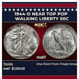 1944-d Walking Liberty Half Dollar Near Top Pop 50