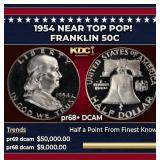 1954 Proof Franklin Half Dollar Near Top Pop! 50c