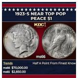 1923-s Peace Dollar Near Top Pop $1 ms66 SEGS