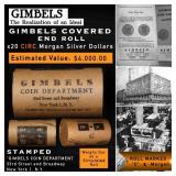 20 GIMBLES Silver Dollar Roll Morgan Circ C