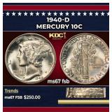 1940-d Mercury Dime 10c ms67 fsb SEGS
