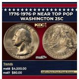 1776-1976-p Washington Quarter Near Top Pop 25c ms