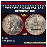 1776-1976-d Kennedy Half Dollar Near Top Pop 50c m