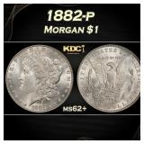 1882-p Morgan Dollar $1 Grades ms62+