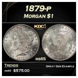 1879-p Morgan Dollar $1 Grades ms65