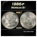 1886-p Morgan Dollar $1 Grades ms64+