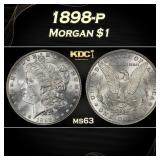 1898-p Morgan Dollar $1 Grades ms63