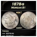 1878-s Morgan Dollar $1 Grades ms63+