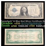 1928D $1 Blue Seal Silver Certificate 'Funnyback'