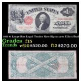 1917 $1 Large Size Legal Tender Note Grades f+ Sig