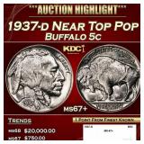 1937-d Buffalo Nickel Near Top Pop 5c ms67+ SEGS