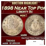 1898 Liberty Nickel Near Top Pop 5c ms66 SEGS