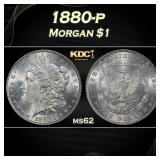 1880-p Morgan Dollar $1 Grades ms62