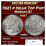 1921-p Morgan Dollar Near Top Pop! $1 ms66+ SEGS