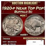 1920-p Buffalo Nickel Near Top Pop! 5c ms66+ SEGS