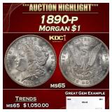 1890-p Morgan Dollar $1 ms65 SEGS