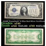 1928B $1 Blue Seal Silver Certificate 'Funnyback'