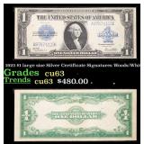 1923 $1 large size Silver Certificate Grades Selec