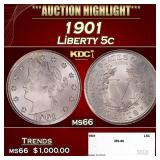 1901 Liberty Nickel 5c ms66 SEGS