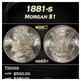1881-s Morgan Dollar $1 Grades ms65+