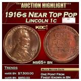 1916-s Lincoln Cent Near Top Pop 1c ms65+ bn SEGS