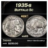 1935-s Buffalo Nickel 5c Grades ms65