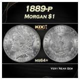 1889-p Morgan Dollar $1 Grades ms64+