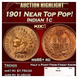 1901 Indian Cent Near Top Pop! 1c ms66+ rd SEGS