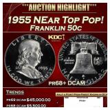 1955 Proof Franklin Half Dollar NEar Top Pop! 50c
