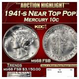 1941-s Mercury Dime Near Top Pop! 10c ms68 FSB SEG