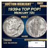 1939-s Mercury Dime TOP POP! 10c ms68 SEGS