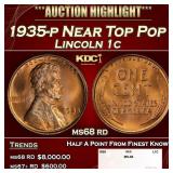 1935-p Lincoln Cent Near Top Pop 1c ms68 rd SEGS