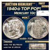 1940-d Mercury Dime TOP POP! 10c ms68+ FSB SEGS