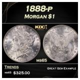 1888-p Morgan Dollar $1 Grades ms65