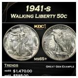 1941-s Walking Liberty Half Dollar 50c Grades ms65