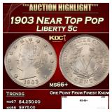 1903 Liberty Nickel Near Top Pop 5c ms66+ SEGS