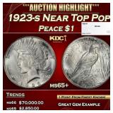 1923-s Peace Dollar Near Top Pop $1 ms65+ SEGS
