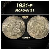1921-p Morgan Dollar $1 Grades ms63+