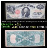 1917 $1 Large Size Legal Tender Note Grades vf++ S