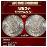 1880-p Morgan Dollar $1 ms65+ SEGS