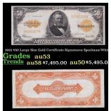 1922 $50 Large Size Gold Certificate Grades Select