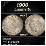 1900 Liberty Nickel 5c ms65+ SEGS