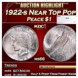 1922-s Peace Dollar Near Top Pop $1 ms66 SEGS