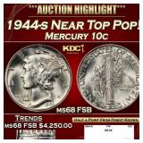 1944-s Mercury Dime Near Top Pop! 10c ms68 FSB SEG